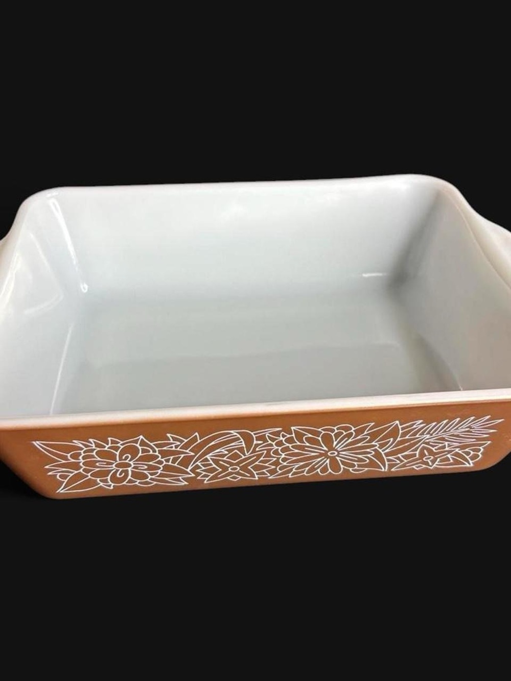 Vintage Pyrex 503-B rectangular refrigerator casserole dish  "Woodland" pattern.